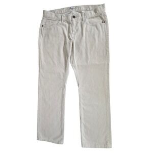 Cabi Corduroy Pants 12 (35x30) Ivory Cream‎ Straight Leg Mid Rise Neutral READ